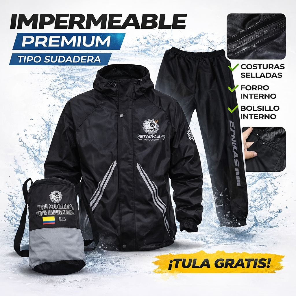 🛡️🌧️ Sudadera Impermeable 100% – Ligera, Cómoda y Lista para la Lluvia