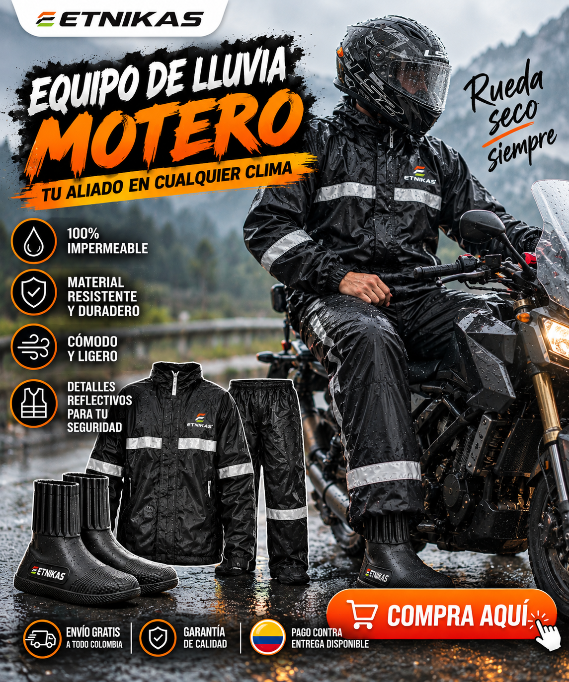Equipo de lluvia MOTERO