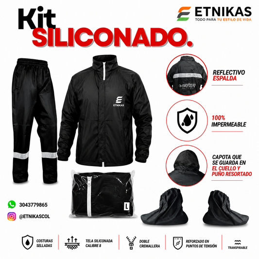 🔥 Kit Siliconado C8 Impermeable – Set Completo 4 Piezas para Motociclistas