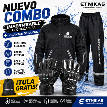 COMBO Impermeable Premium Tipo Sudadera MAS GUANTES
