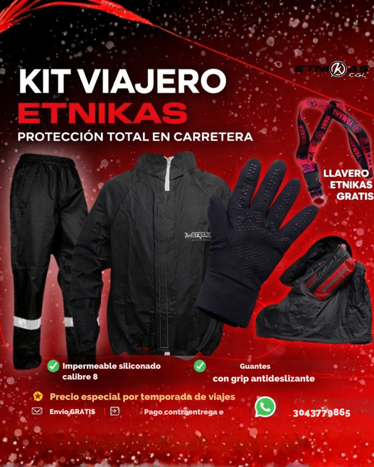 combo viajero - kit silicionado mas guantes antideslizante