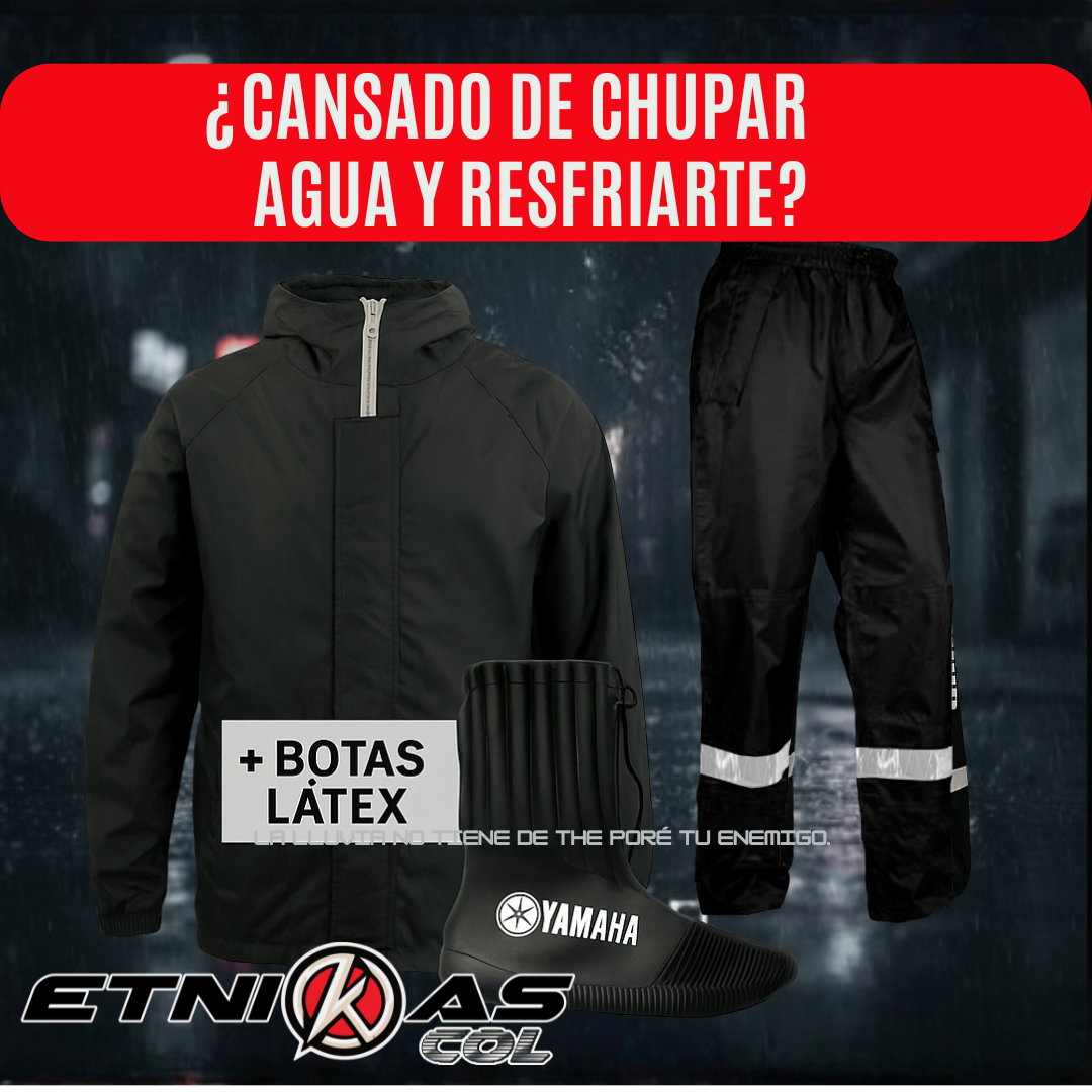 Combo Impermeable Motero  – Siliconado S8+ Botas de Látex