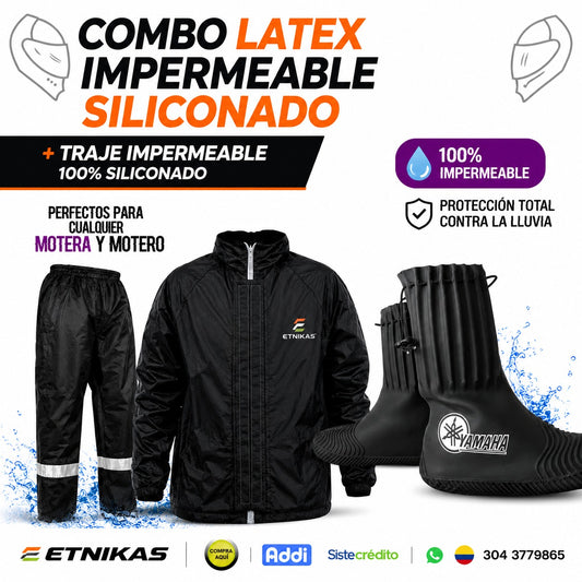 Combo Impermeable Motero  – Siliconado S8+ Botas de Látex
